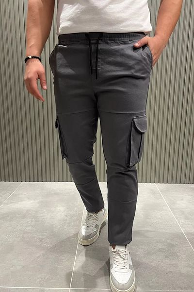 MİSHAR İTALİA Ανδρικό παντελόνι Dark Grey Cargo Pocket Jogger