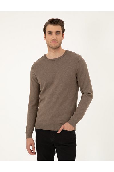 Pierre Cardin Πλεκτό πουλόβερ Mink Melange Slim Fit Crew Neck - 50296575-vr174
