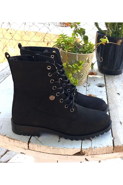Bulldozer 230607 Γυναικείες μπότες από γνήσιο δέρμα Nubuck