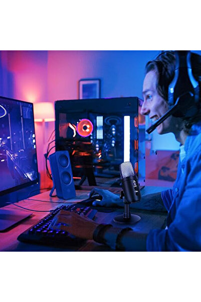 ShopFast Oyuncu Yayıncı Mikrofonu RGB Profosyonel Youtuber Tiktok Twitch Canlı Yayın Podcast Discord
