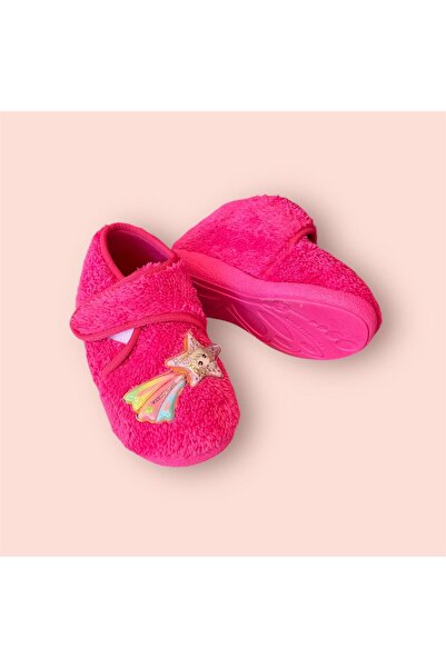 AkınalBella Akinalbella Girl's Pink Plush Slippers - Lighted and Velcro Home Shoes