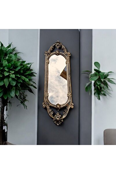 Peramari Dekoratif Polyester Tekli Niş Ayna Gold Eskitme