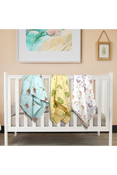 GA Gleam Atelier طقم بطانية وبطانية موسلين متعددة الأغراض مكون من 3 قطع 100% ...