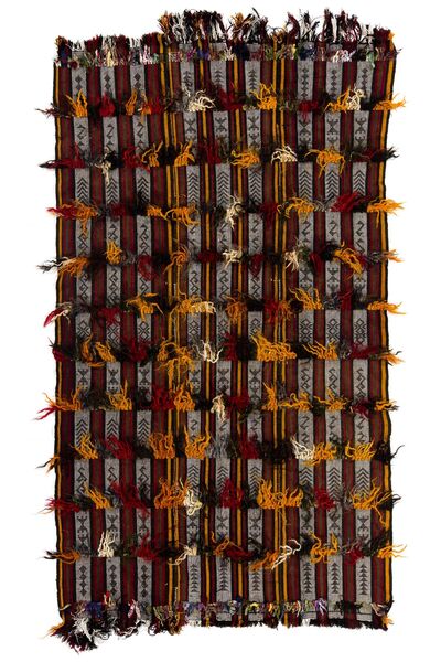 Tekin 157x280 cm Çizgili El Dokuması Kilim, Düz Dokuma Kilim, Yün-Pamuk Ponpo...