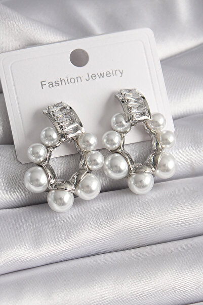 Twin Store Brass Silver Color Waterway Zircon Cubic Zirconia Pearl Ring Model...