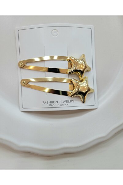 GÜLPEŞE Agrafă de păr metalică din 2 piese cu model de stele - Agrafă cu plăcuță, clemă -344