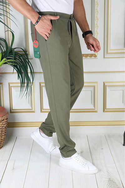 PHANTOM JEANS Men's Khaki Slim Fit Trousers - Italian Cut, Lycra and Elastic, Fashionable Cotton Fabric, for School