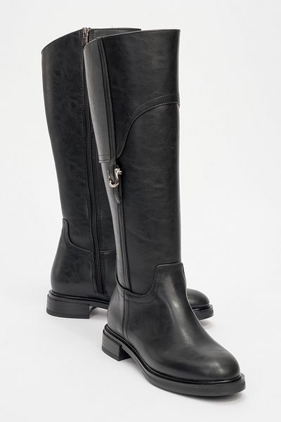 LuviShoes MICHEL Schwarze Damen-Reitstiefel