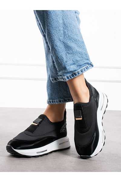 Alemdar Shoes Γυναικεία αθλητικά παπούτσια FELİSSA Μαύρα χωρίς κορδόνια