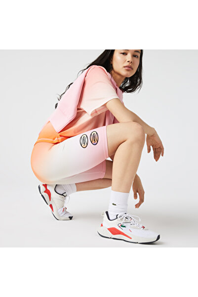 Lacoste Sport Kadın Slim Fit Desenli Açık Turuncu Tayt