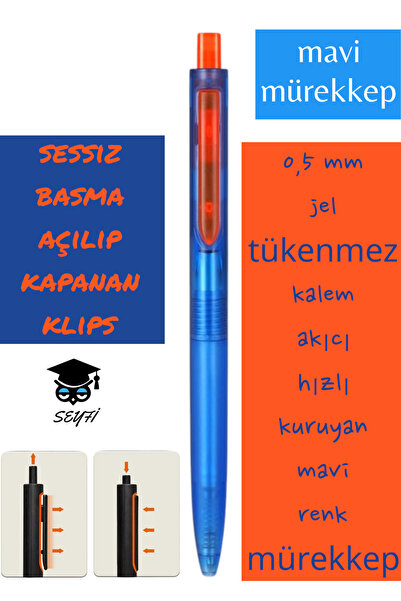 SEYFİKİRTASİYE Blue Color 0.5mm Ballpoint Pen - Writech American Brand, Quick...
