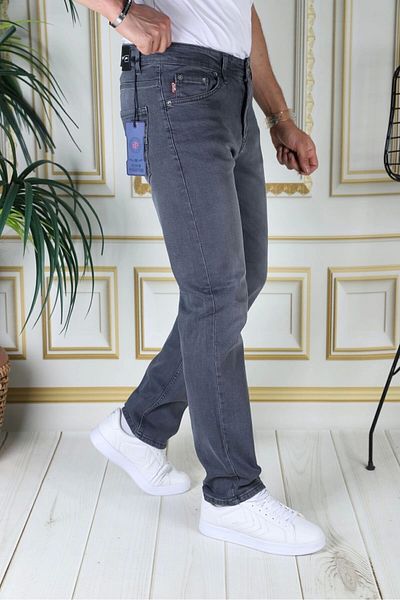 PHANTOM JEANS Men's Gray Stretchy Lycra Relaxed Fit Denim Jeans - Stylish Jeans