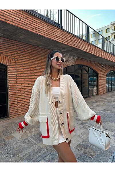 Lady Pixie Knitted Pocket Striped Cardigan