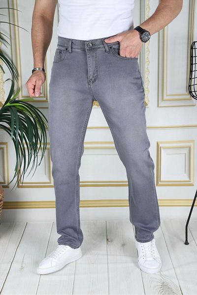 PHANTOM JEANS Men's Gray Top Pocketed Beaded Regular Fit Casual Fit Stretchy Chino Linen/canvas Cotton Pants