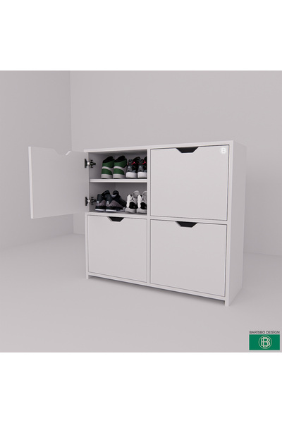 barisbo design Ayakabılık Hol & Antre 4 Kapaklı 8 Raflı