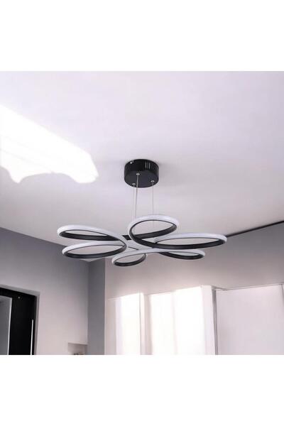 KRAYDINLATMA Papatya Siyah 3 Renk Ultra Ledli Sarkıtma Modern Avize