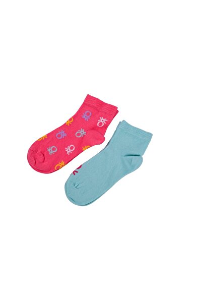 United Colors of Benetton Benetton Girl's Mix Logo Set of 2 Ballerina Socks