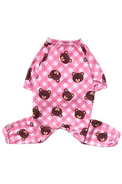 GedyCo Pink Teddy Bear Combed Small Breed Dog Jumpsuit