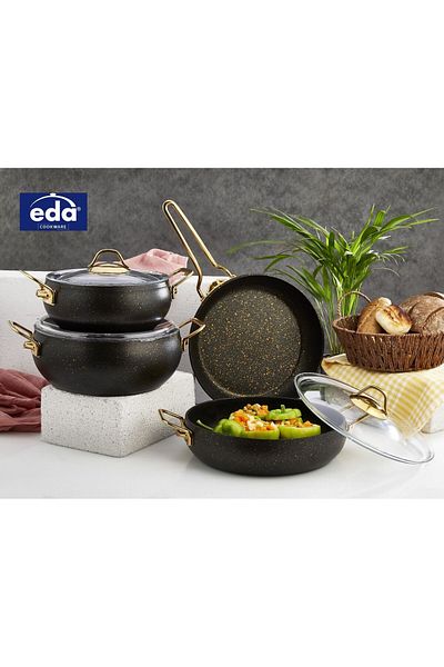 Eda Venus 7 Piece Gold Pot Set