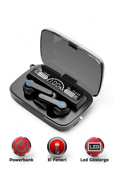 CARLOTA M19 Kablosuz Kulaklık Gaming Powerbankli El Fenerli Göstergeli 5.1 Stereo Bluetooth Kulaklık