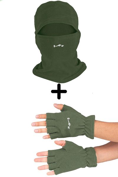 Fanze Polar Guitar Snow Mask and Cut Gloves Set - Zrn3656