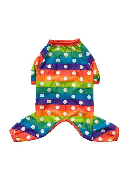 GedyCo Colorful Striped Combed Cotton Medium Breed Dog Jumpsuit