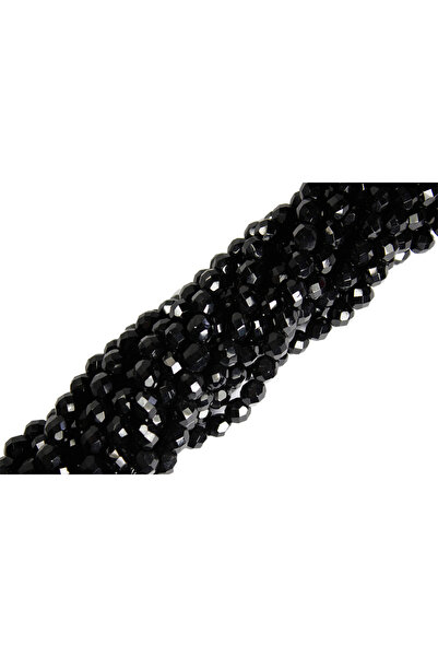 Prestij Boncuk Μαύρο Τσέχικο Κρύσταλλο 8mm Κρυστάλλινες Χάντρες Γυάλινες Χάντρες