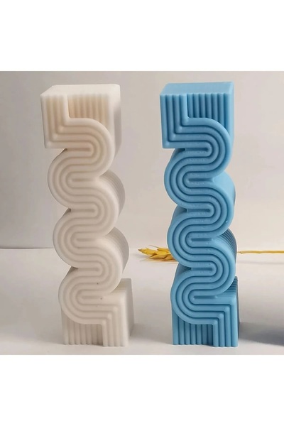 HogART Design Orta Boy  Dekoratif Wave Mum Silikon Kalıp