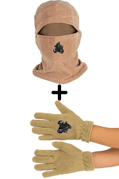 Fanze Polar Snow Mask and Long Gloves Set - Motorcycle Zrn3469