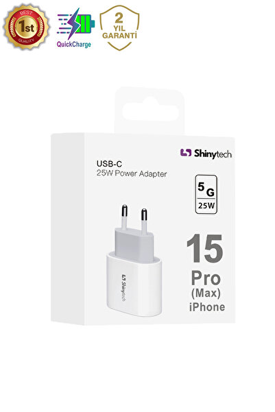 Shinytech iPhone Şarj Aleti 25W USB-C Hızlı Şarj Adaptörü – Tüm iPhone Serileri ile Uyumlu
