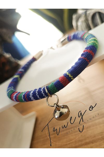 Truego Bohemian Cat Neck Collar with Bell - Blue