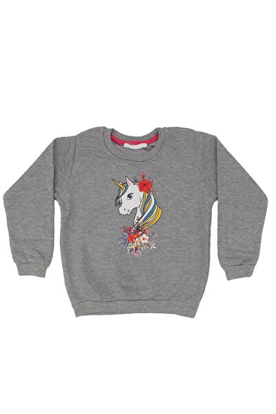 bebegen Hanorac cu un singur top cu model unicorn gri pentru fete