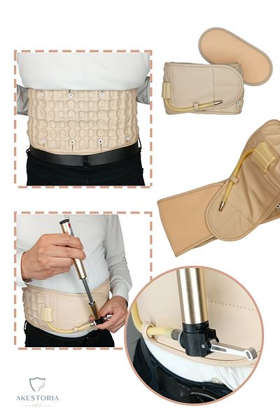 Akestoria Med Inflatable and Adjustable Waist Herniation and Back Corset