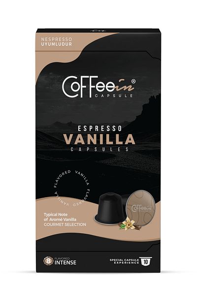 Coffeein Espresso Vanilla Aroma Aluminum Nespresso Capsule Coffee 10 Pcs (Nespresso Compatible)