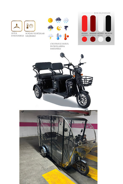 motor tente market mtm Kral Kr-306 Tien - 3 Tekerli Motor Brandası - Siyah