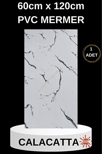 Renkli Duvarlar Alternatif Kaplama UV PVC Mermer Panel Calcatta 1 Adet 60x120cm Ev Ofis Otel Duvar Kaplama Paneli