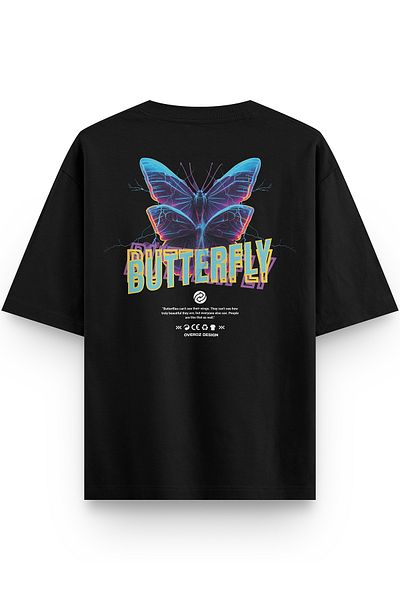 Overoz Μπλουζάκι Butterfly Butterfly Back Printed Semi Oversize T-shirt 1231