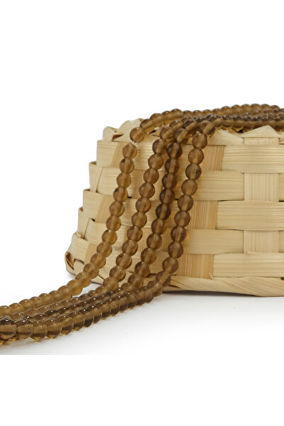 Prestij Boncuk 6 мм нишки от кафяво стъкло