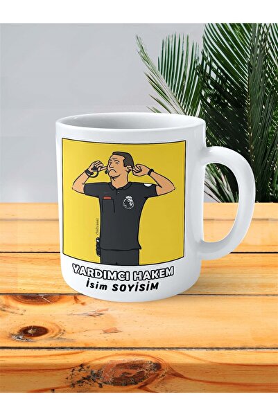 ART HEDİYE yardımcı hakem Meslek Baskılı Kupa Bardak Çift Taraflı baskı kişiye özel model 4