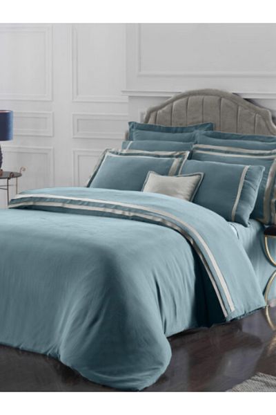 Sarev Kimera Cupro Double Duvet Cover Set - Blue