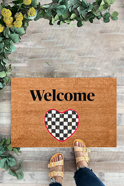 KARMAT نمط الشطرنج باللونين الأبيض والأسود - مرحبًا، سجادة باب داخلية وخارجية...