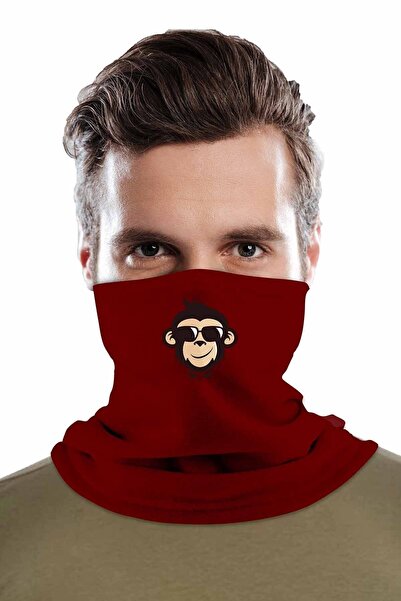 Fanze Guler de iarnă din lână polară cu imprimeu Maimuță cu ochelari rnz823