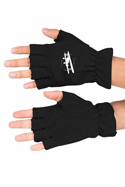 Fanze Mănuși de iarnă din lână polară cu imprimeu cu avion - rnz1297