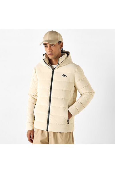 Kappa Solid Zip Through Puffer Jacket with Hood and Pockets