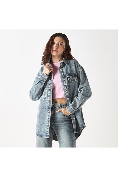 2Xtremz Studded Denim Jacket with Pockets