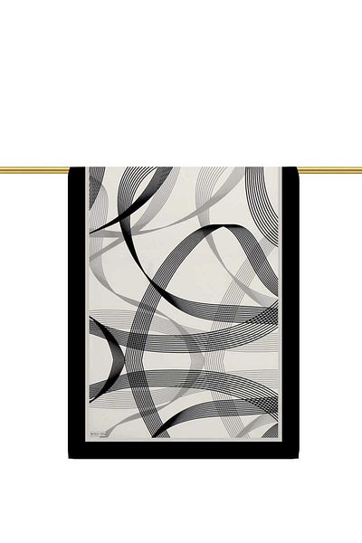 Bursa İpek White Mobile Pattern Twill Silk Shawl