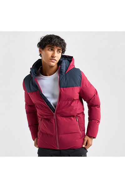 FAV Colourblock Puffer Jacket With Hood And Long Sleeves