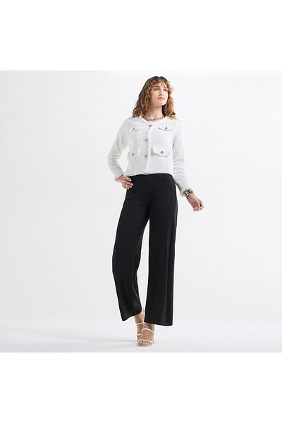 FAV Textured Frayed Hem Shacket With Long Sleeves And Button Accents