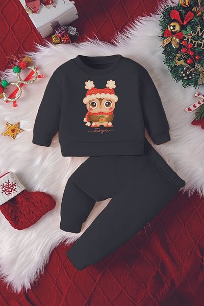 ADABEBEK New Season Happy Birthday Owl Printed Baby Set
