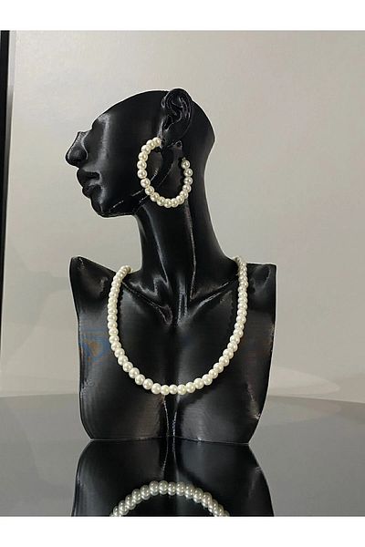 Goplast Premium 21 cm Necklace Earrings Jewelry Stand, Jewelry Mannequin, Women's Figure Jewelry Organizer Special for Shops and Homes